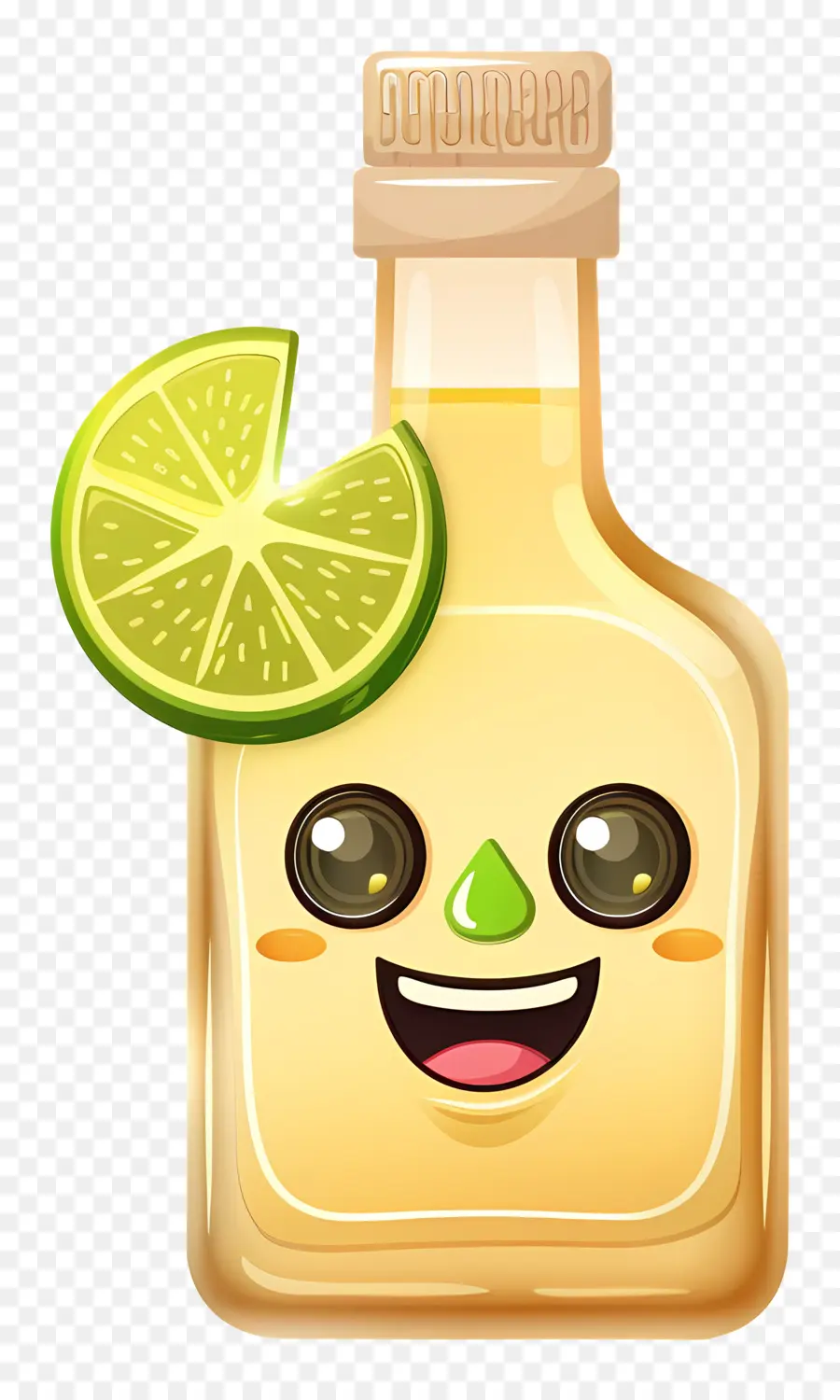 Emoji，Botol Lucu Dengan Jeruk Nipis PNG