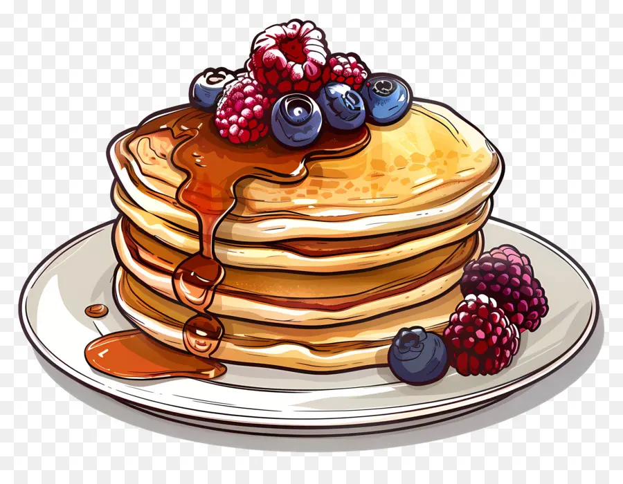 Pancake，Pancake Dengan Berry PNG