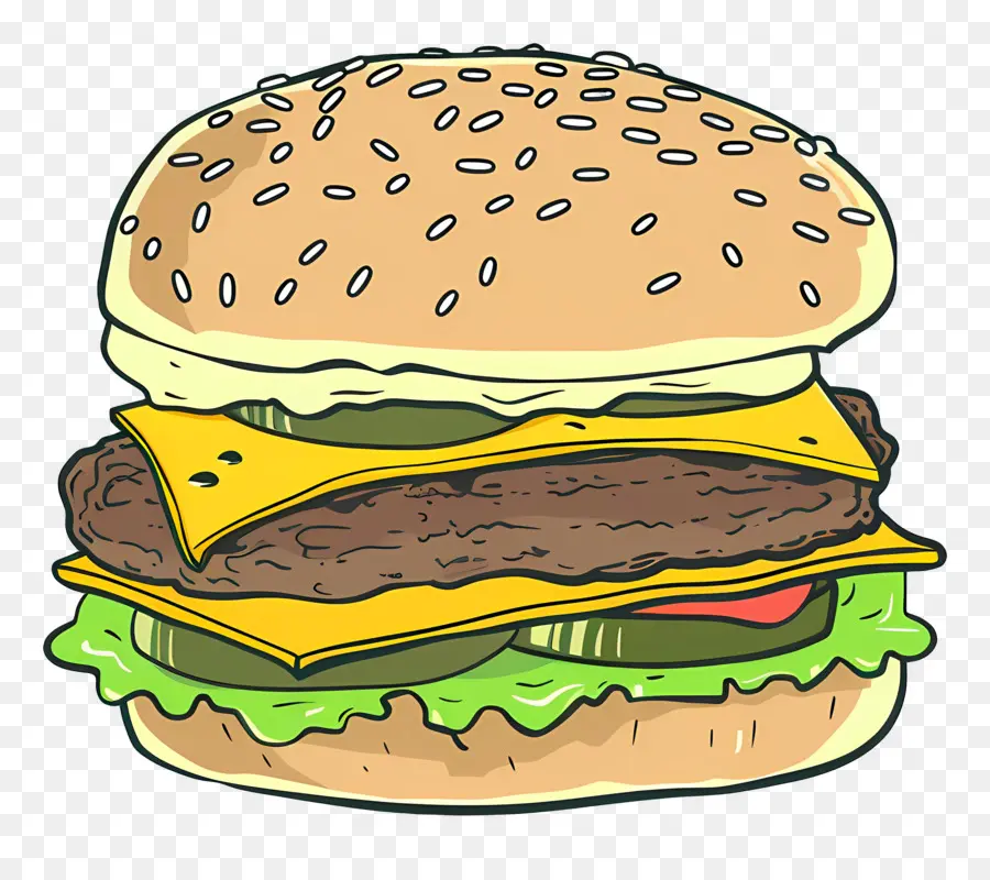 Burger Keju Ganda，Hamburger PNG