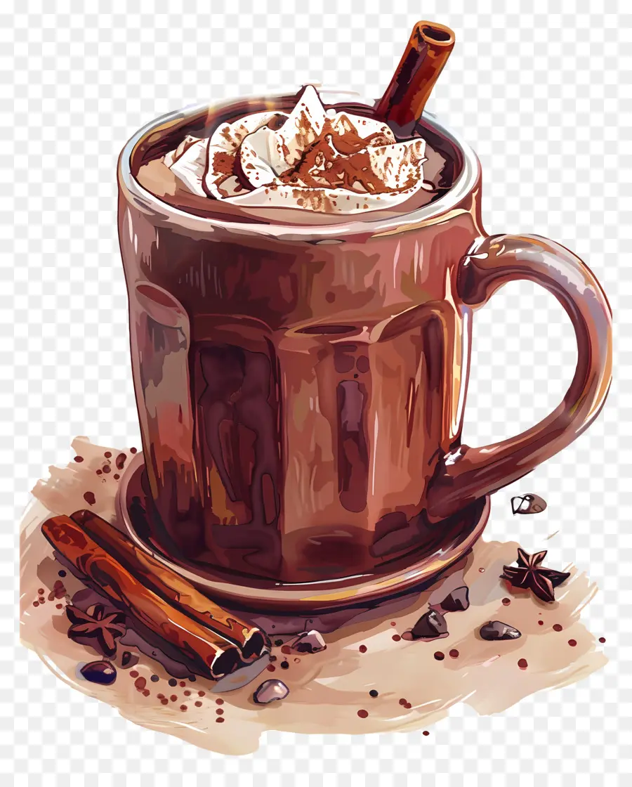 Cocoa Mug，Cokelat Panas PNG