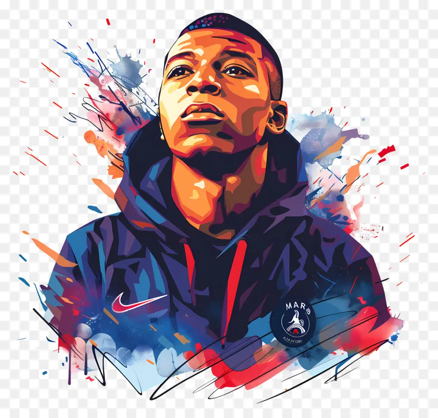 Kylian Mbappé，Lukisan Potret PNG