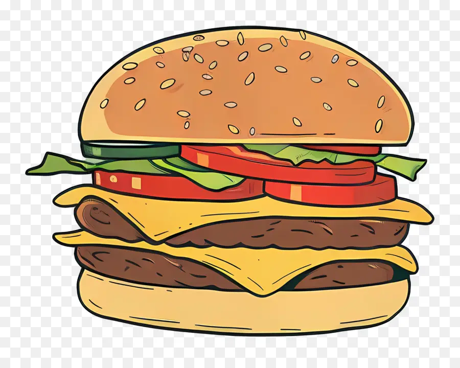 Burger Keju Ganda，Hamburger PNG