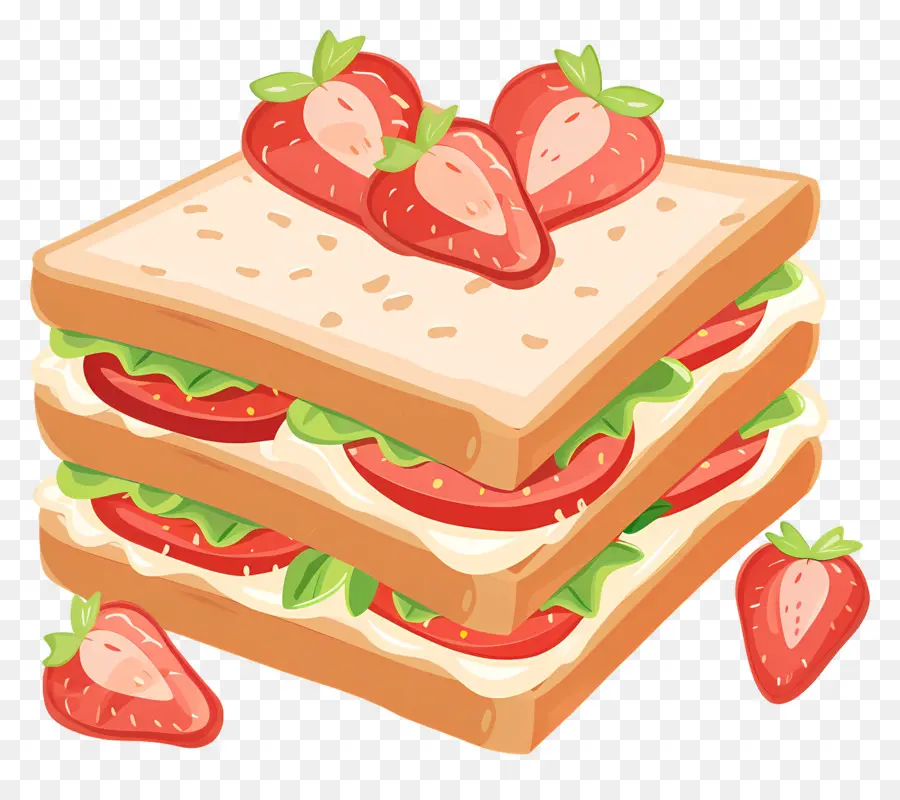 Stroberi Sandwich，Buah Sandwich PNG