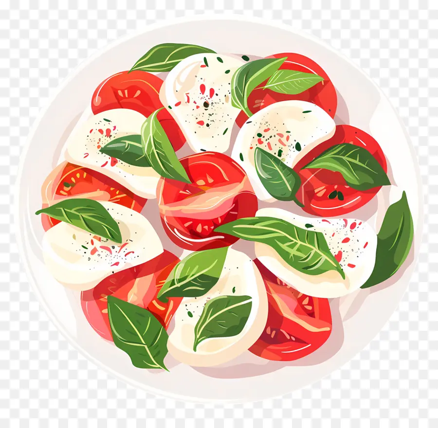 Caprese Salad，Keju Mozzarella PNG