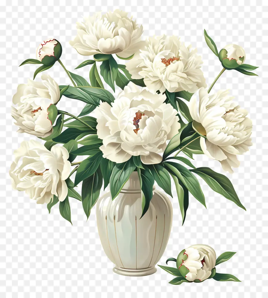 Peony Putih，Rangkaian Bunga PNG