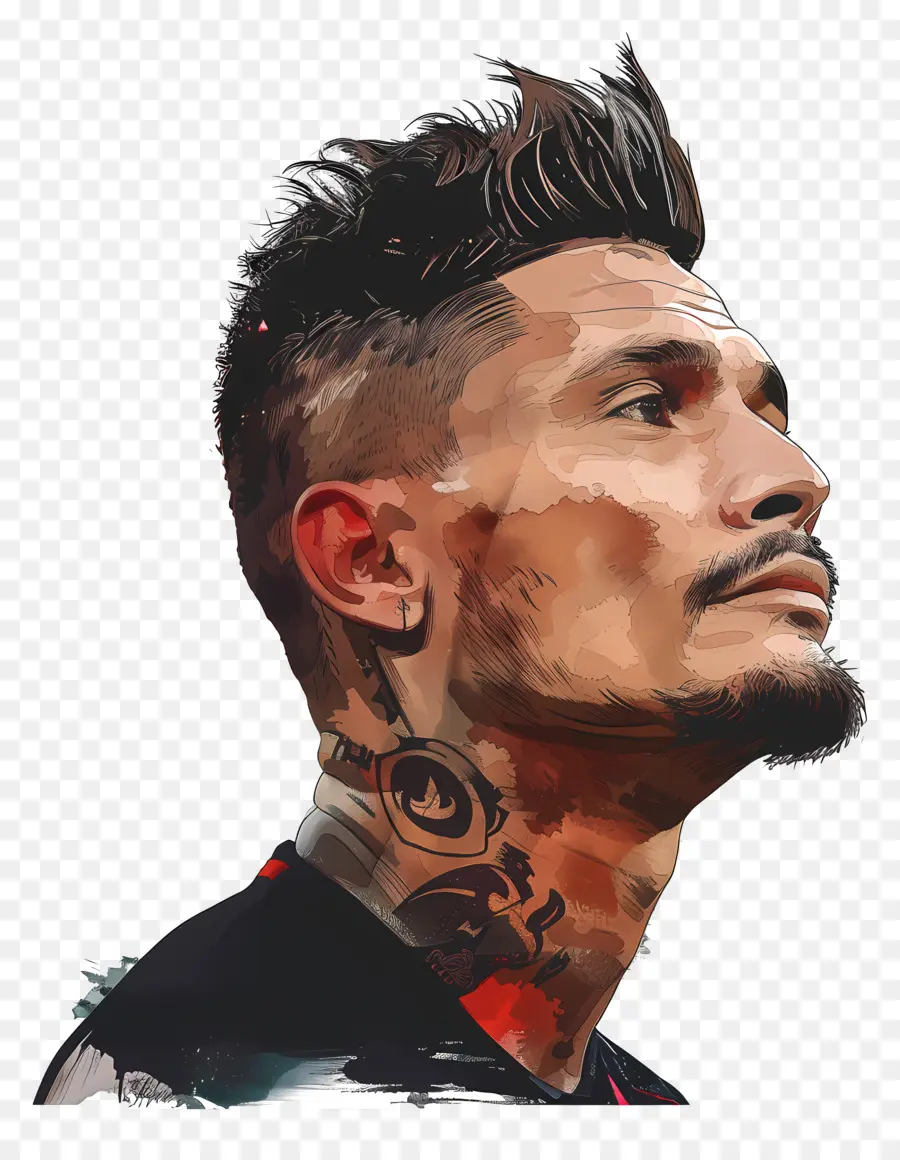 Paolo Guerrero，Lukisan Digital PNG