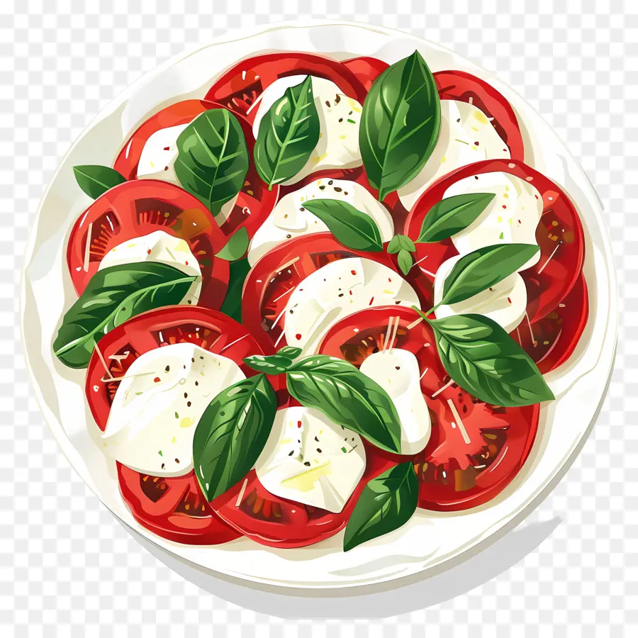 Caprese Salad，Mozzarella Basil Tomat PNG