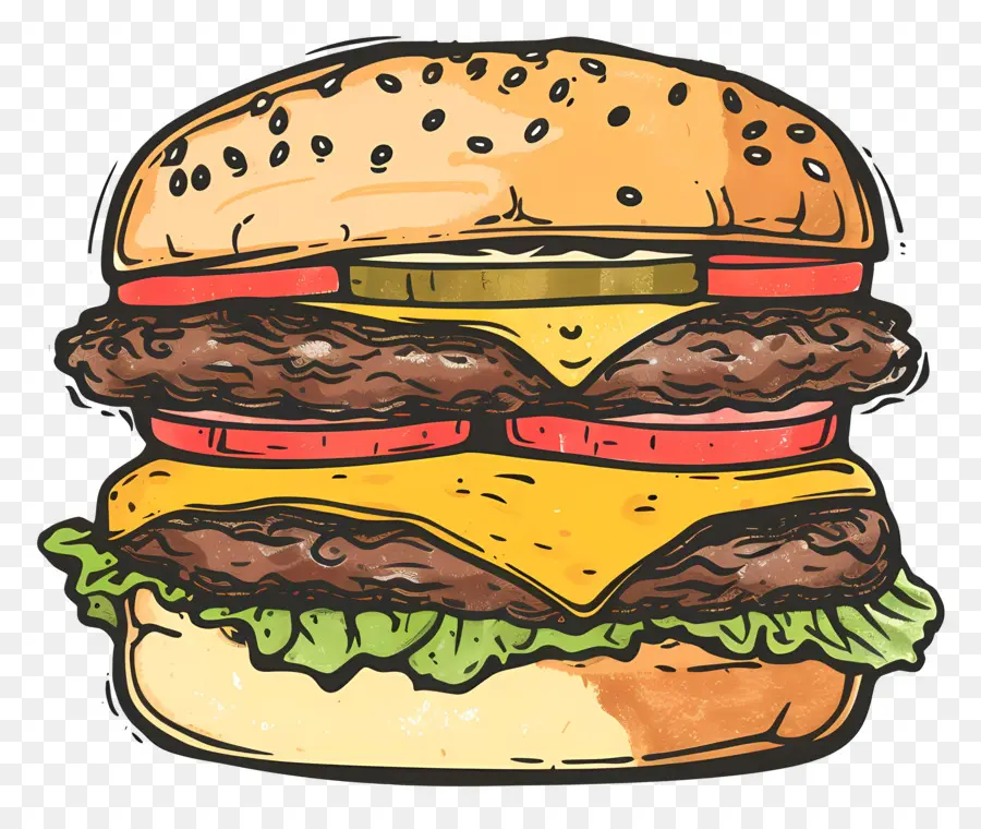 Burger Keju Ganda，Hamburger PNG