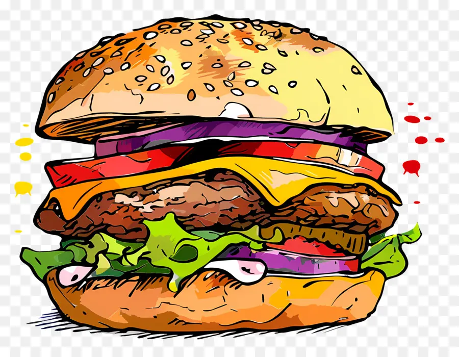 Burger Keju Ganda，Hamburger PNG