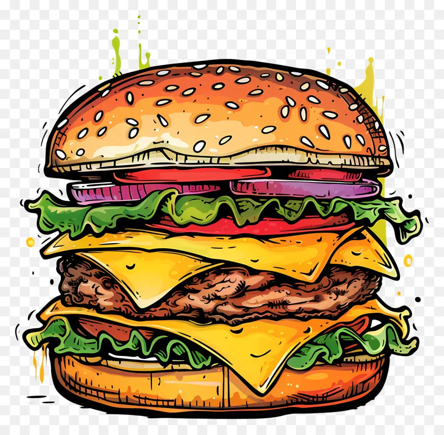 Burger Keju Ganda，Hamburger PNG