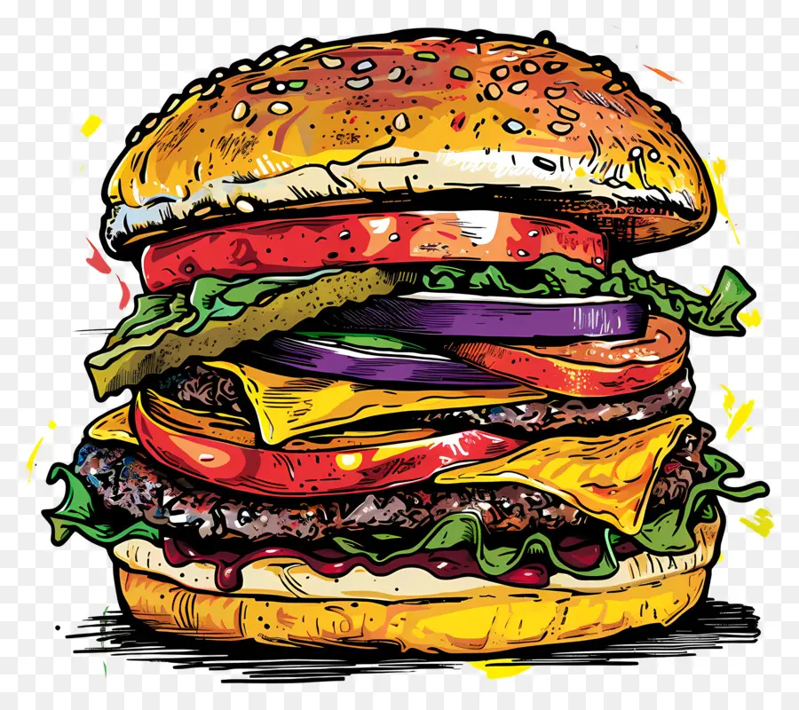 Burger Keju Ganda，Hamburger PNG