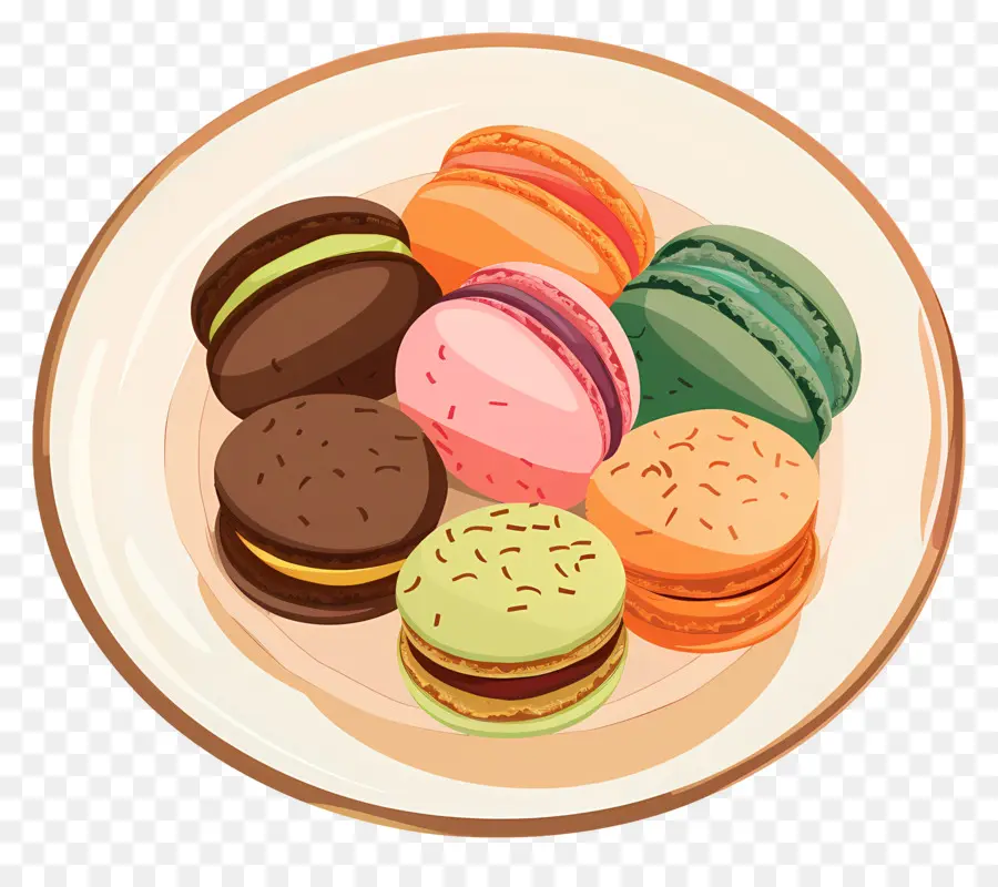 Macarons，Makaron Berwarna  Warni PNG