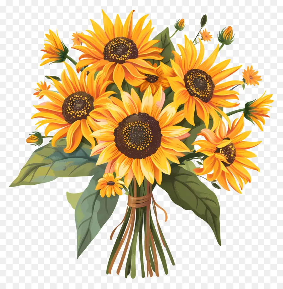 Buket Bunga Matahari，Bunga Matahari PNG