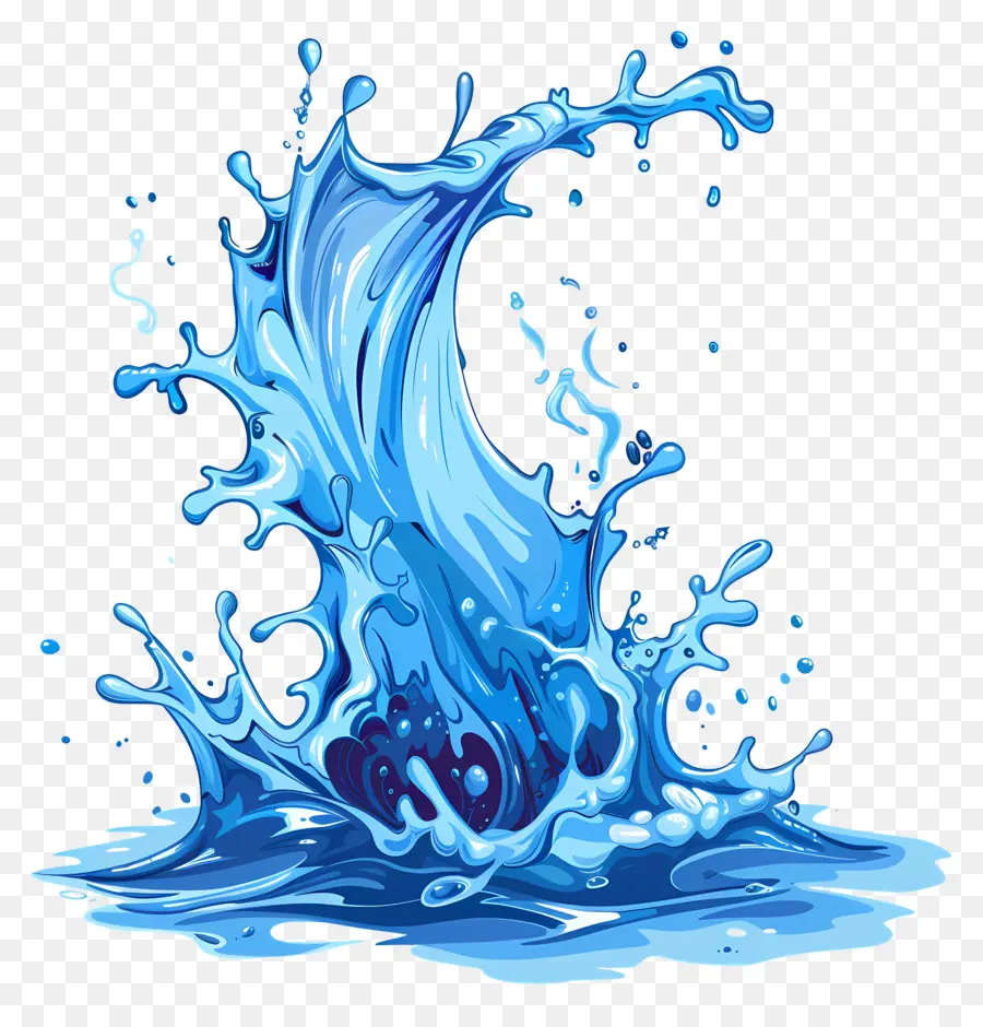 Percikan Air，Gelombang Biru PNG