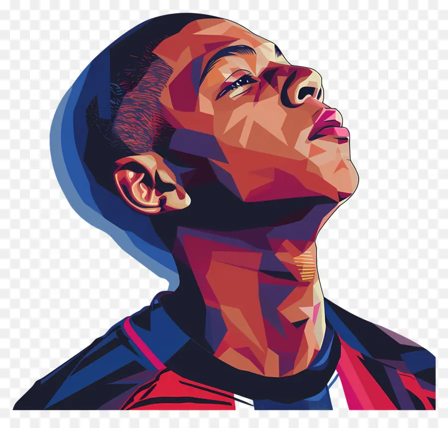 Kylian Mbappé，Lukisan Digital PNG