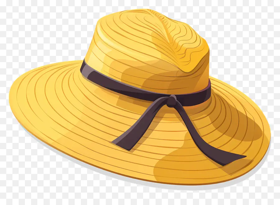 Topi Matahari，Kuning Topi Jerami PNG