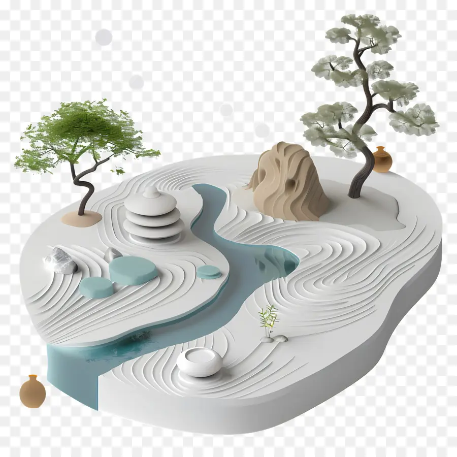 Taman Zen，Model Kertas PNG