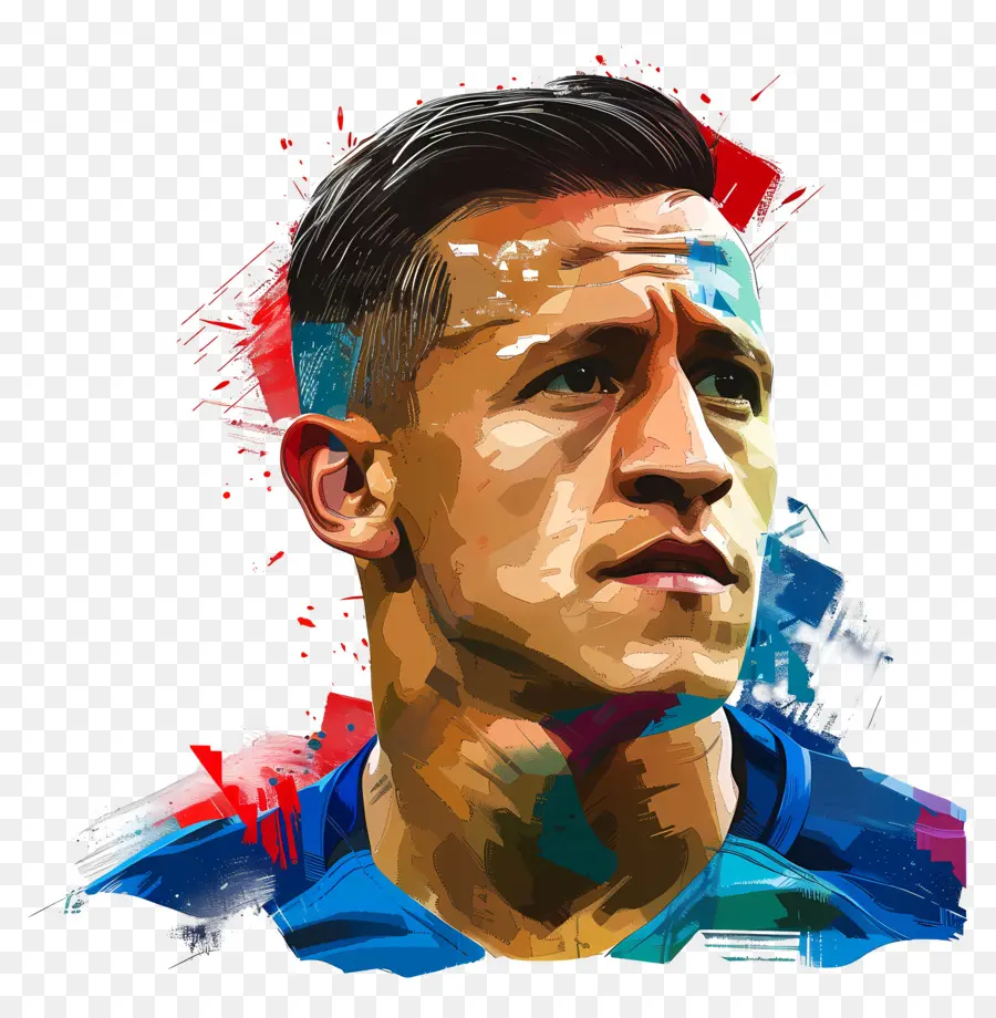 Alexis Sanchez，Seni Digital PNG