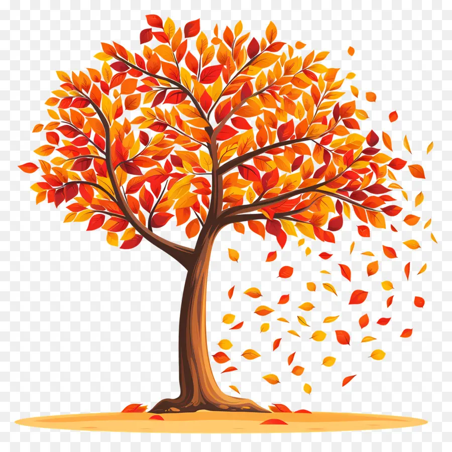 Pohon Musim Gugur，Daun Jatuh PNG