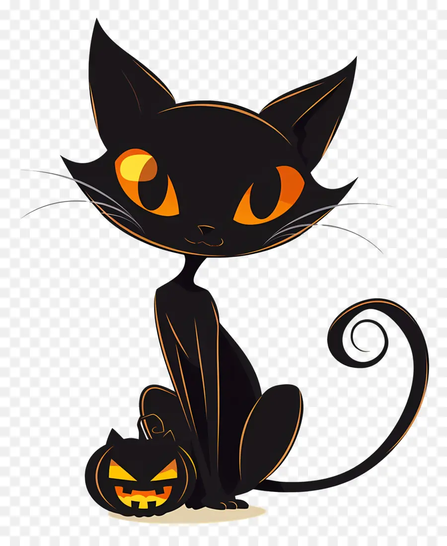 Halloween Kucing，Kartun Kucing Hitam PNG