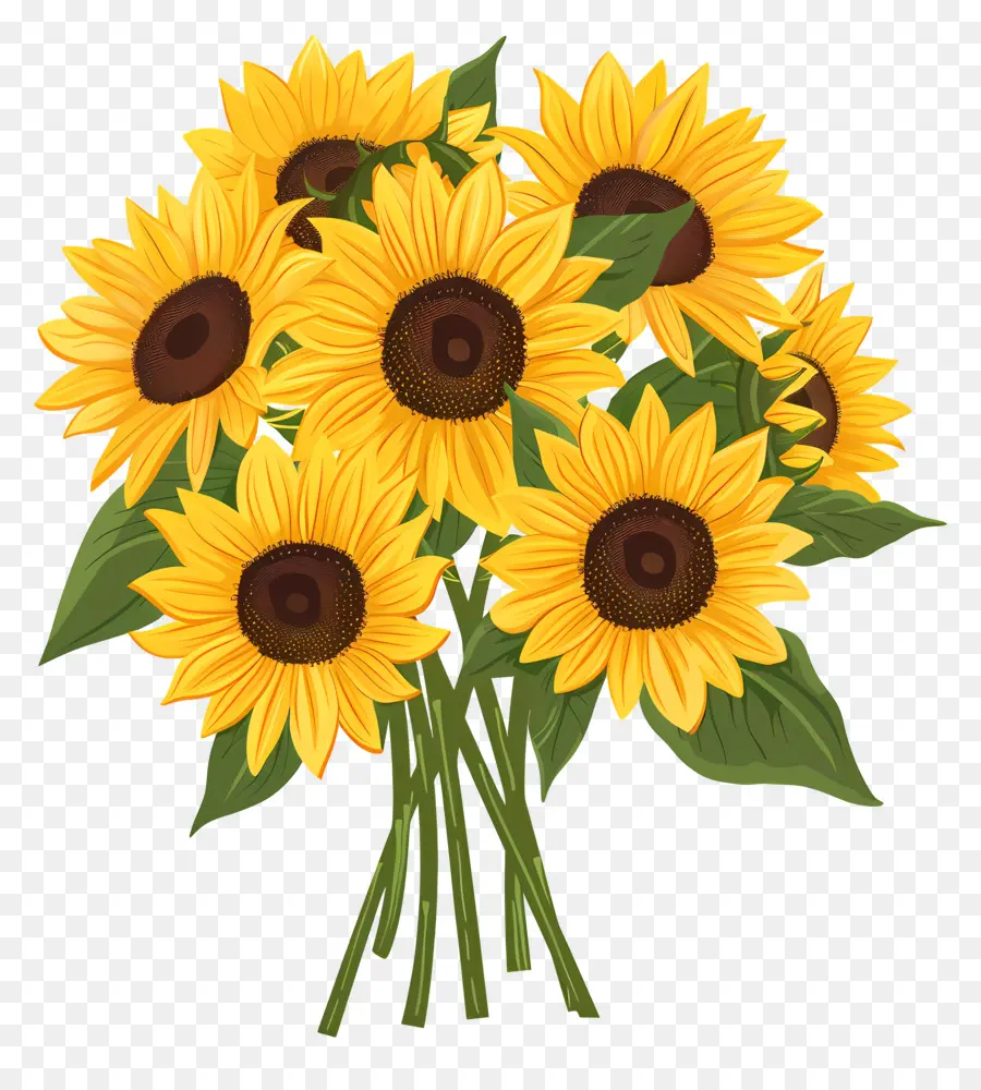 Buket Bunga Matahari，Bunga Matahari Kuning PNG