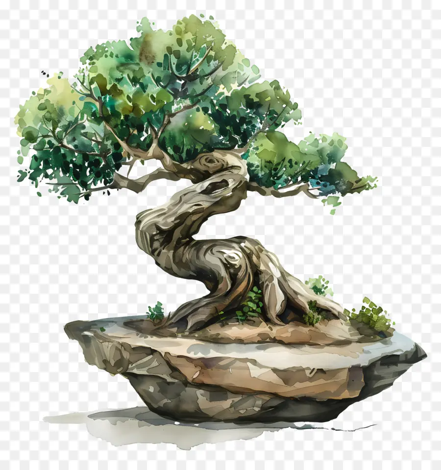 Pohon Bonsai，Batu PNG