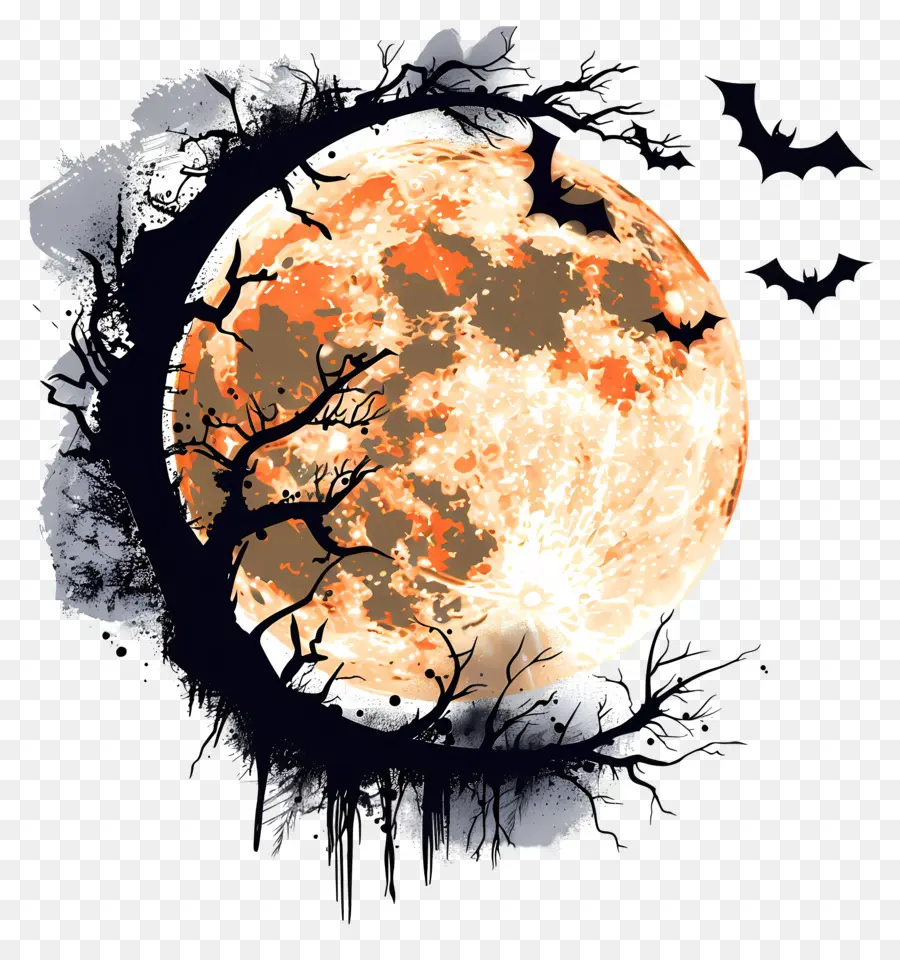 Halloween，Bulan PNG