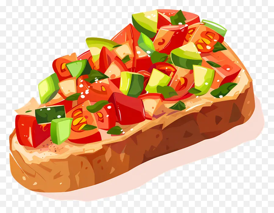 Bruschetta，Bruschetta Berwarna Warni PNG