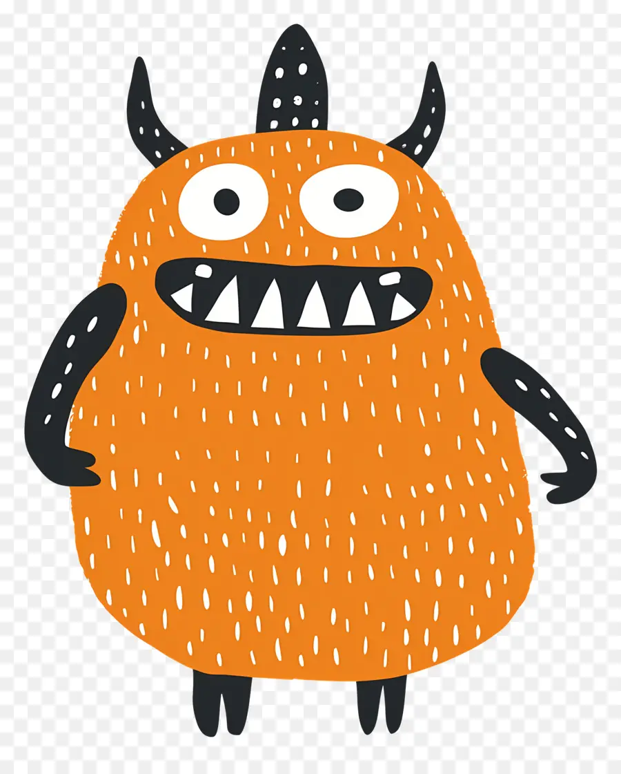 Monster Halloween，Monster Oranye PNG