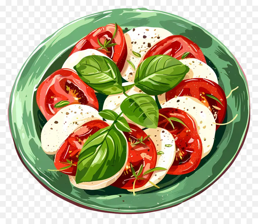 Caprese Salad，Keju Mozzarella PNG