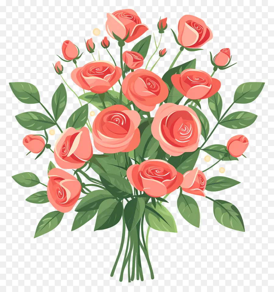 Buket Mawar，Mawar Merah Muda PNG