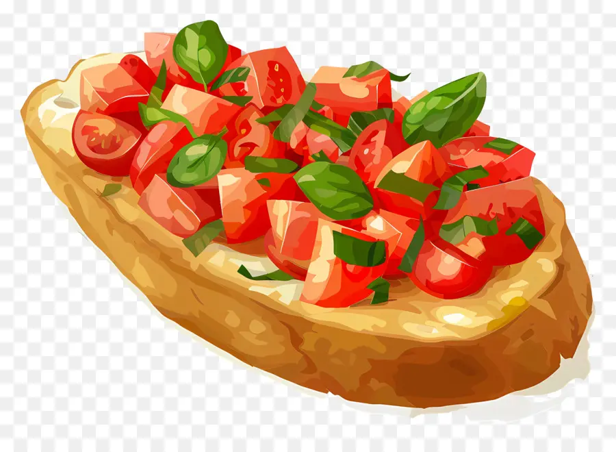 Bruschetta，Bruschetta Berwarna Warni PNG