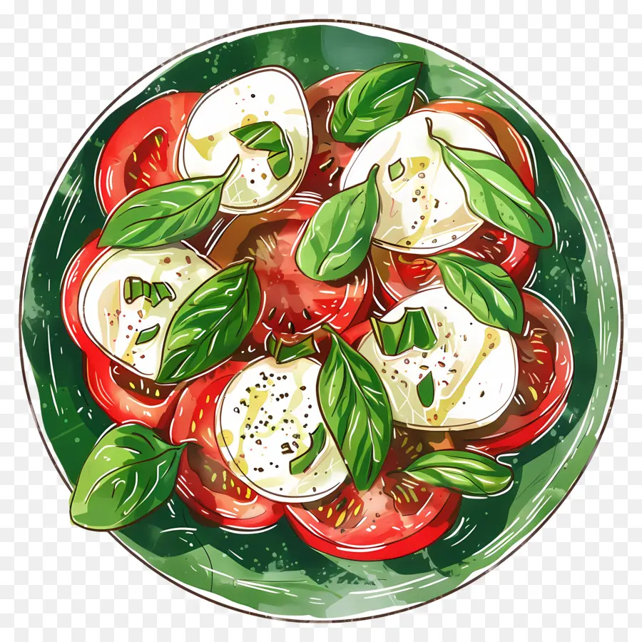 Caprese Salad，Basil Tomat Mozzarella PNG