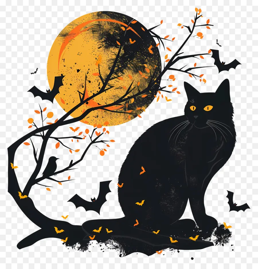 Kucing Halloween，Kucing Hitam PNG