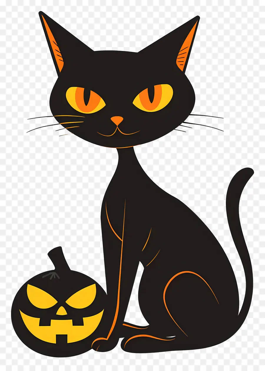 Kucing Halloween，Kucing Hitam PNG