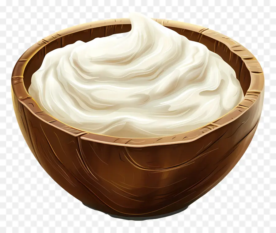 Yogurt Yunani，Mangkuk Kayu PNG