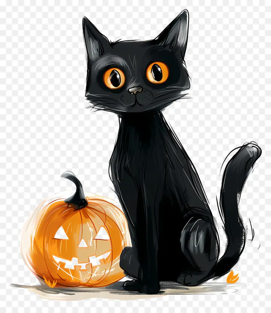 Halloween Kucing，Kucing Hitam PNG