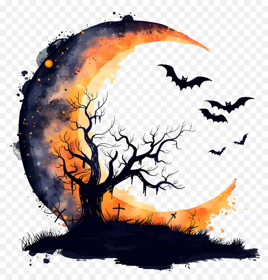 Halloween，Bulan PNG
