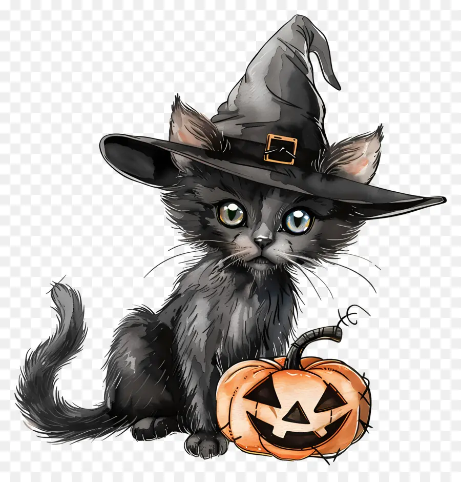Halloween Kucing，Kucing Hitam PNG