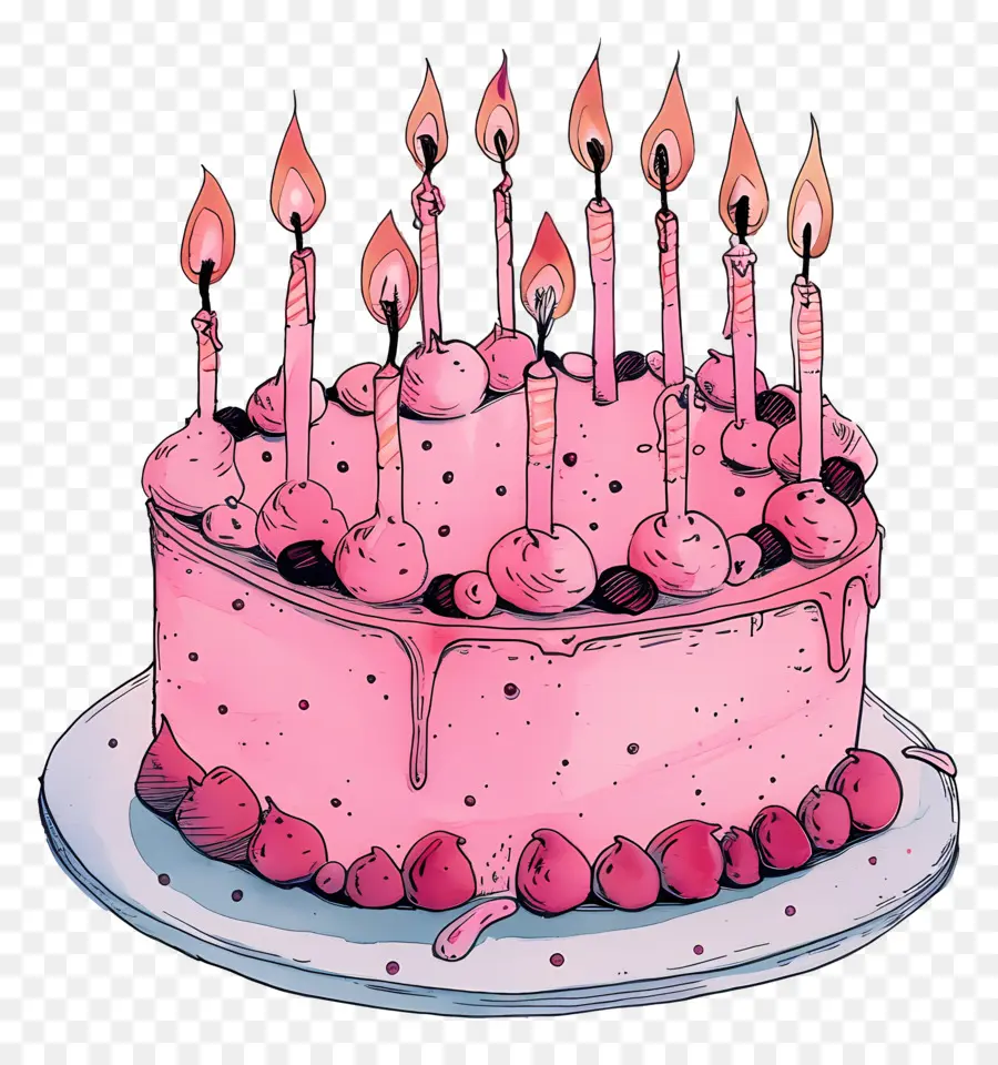 Kue Pink，Kue Ulang Tahun PNG