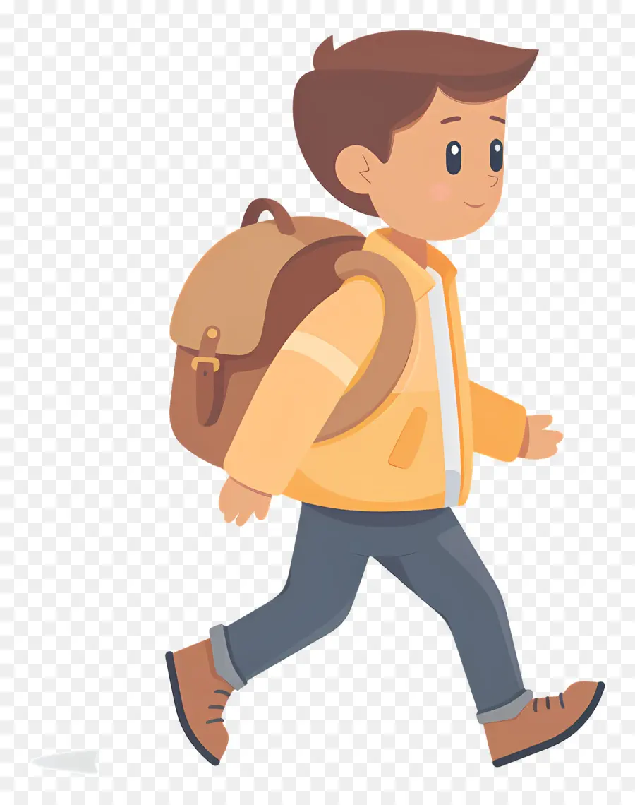 Anak Laki Laki Berjalan，Anak Laki Laki Dengan Ransel PNG