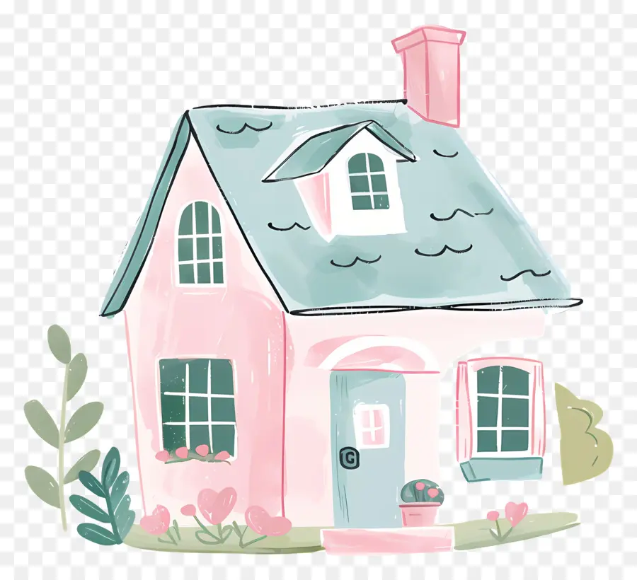 Kartun Rumah，Pink House PNG
