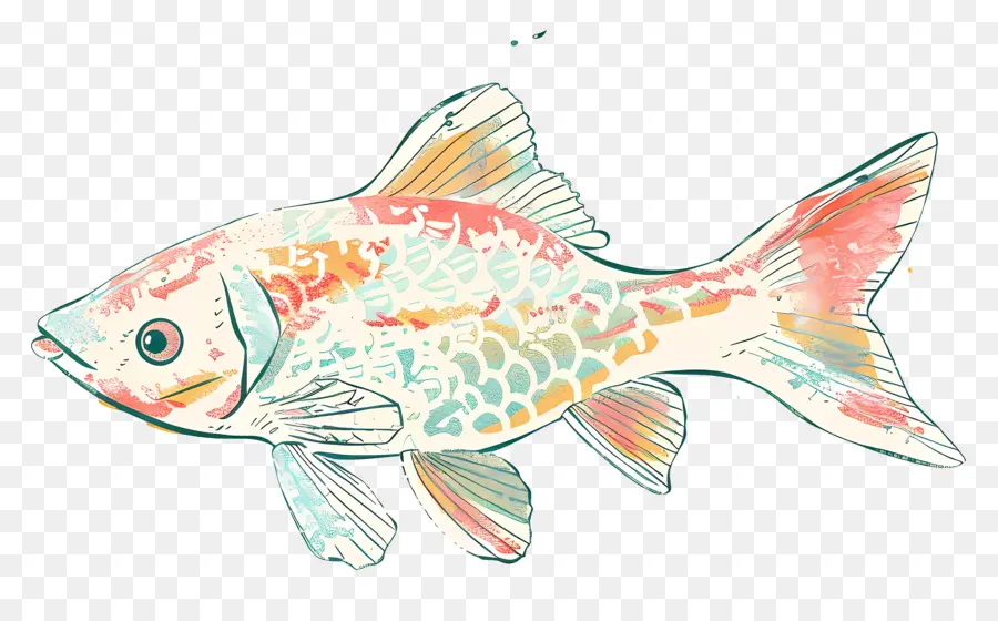 Kartun Ikan，Ikan Warna Warni PNG