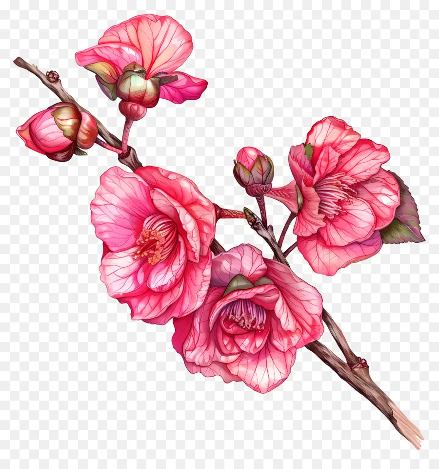 Bunga Begonia，Bunga Persik PNG