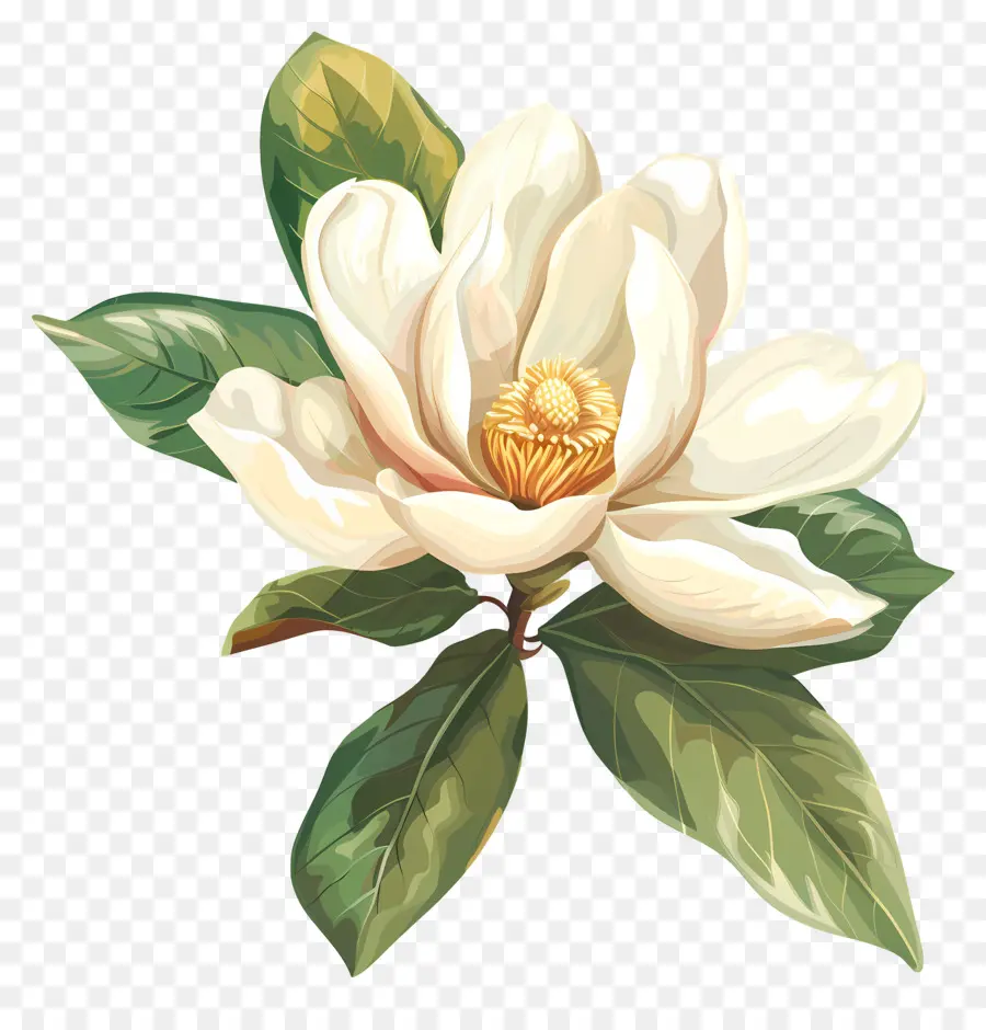 Bunga Magnolia，Magnolia Putih PNG