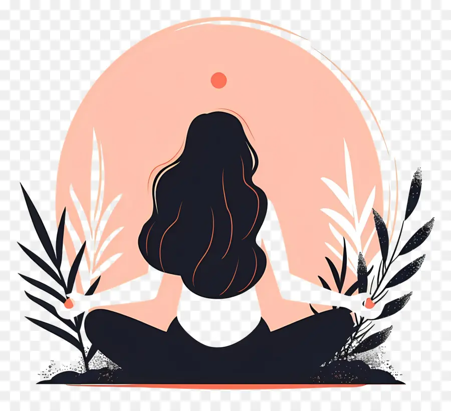 Meditasi Wanita，Yoga PNG