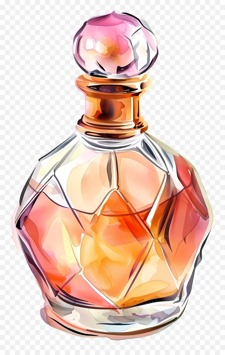 Botol Parfum，Lukisan Cat Air PNG