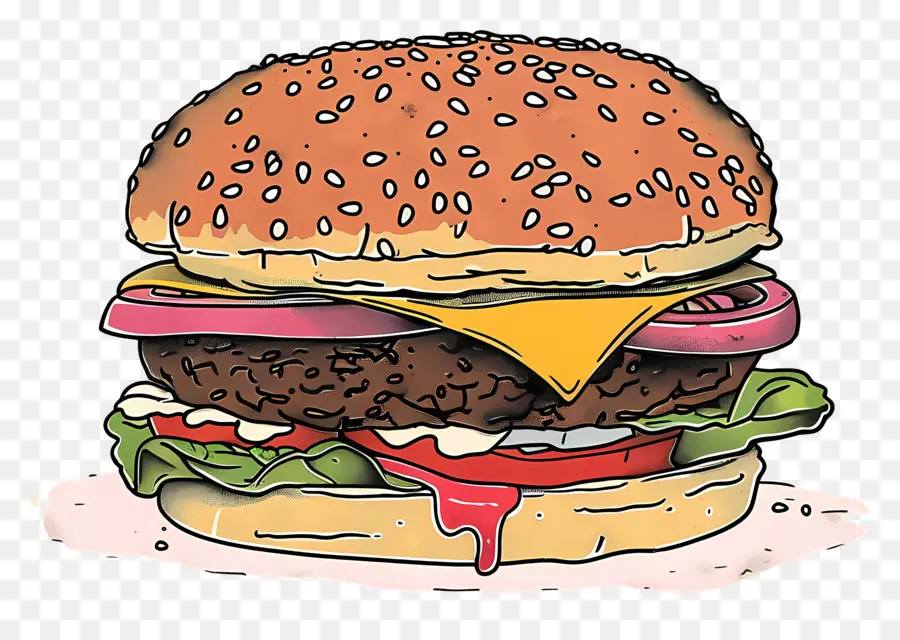 Kartun Burger，Hamburger PNG