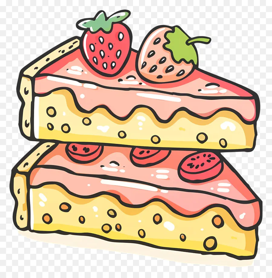 Kartun Makanan，Strawberry Cheesecake PNG