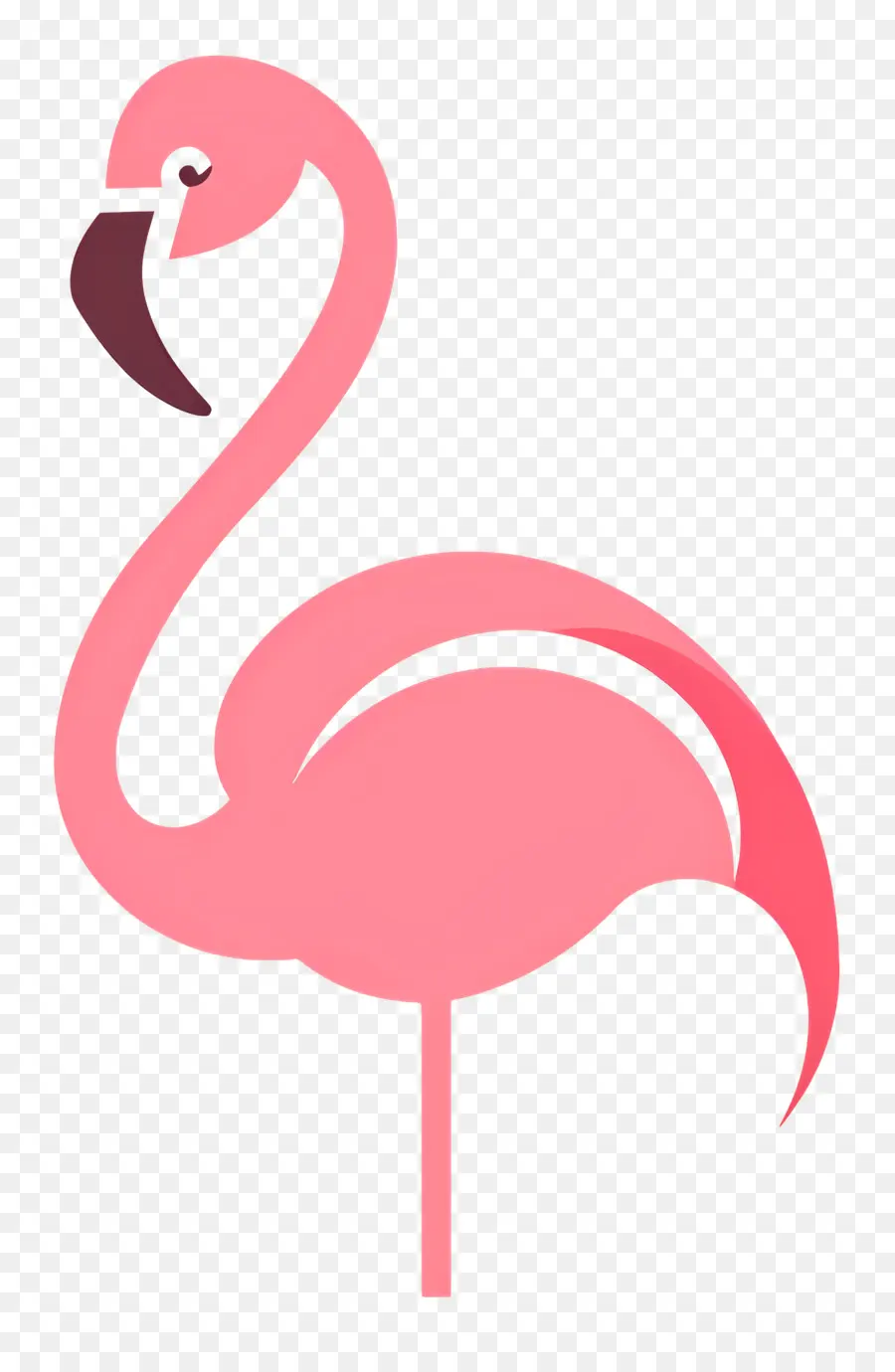Desain Yang Sederhana，Flamingo Merah Muda PNG